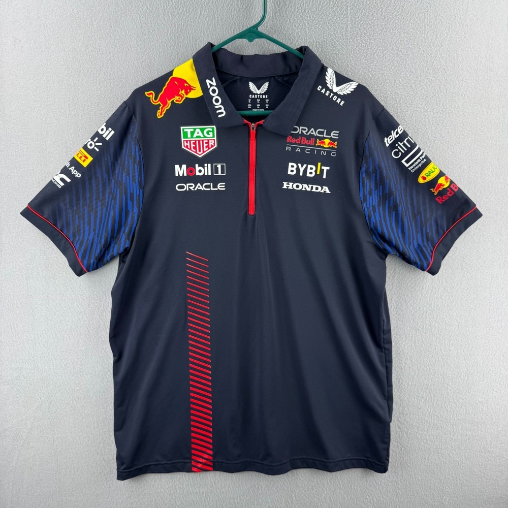 Castore Formula One Jersey Shirt Polo Mens XL Blue‎ Polyester Las Vegas